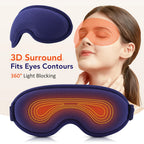 Masque de forme 3D qui épouse le contour des yeux, zone chauffante visible