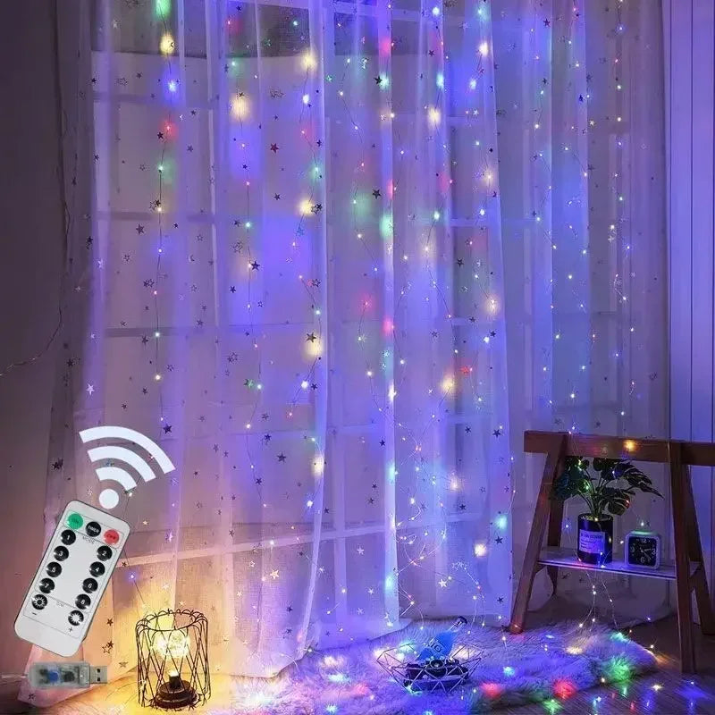 Guirlande lumineuse rideau LED blanc chaud, photo du fournisseur