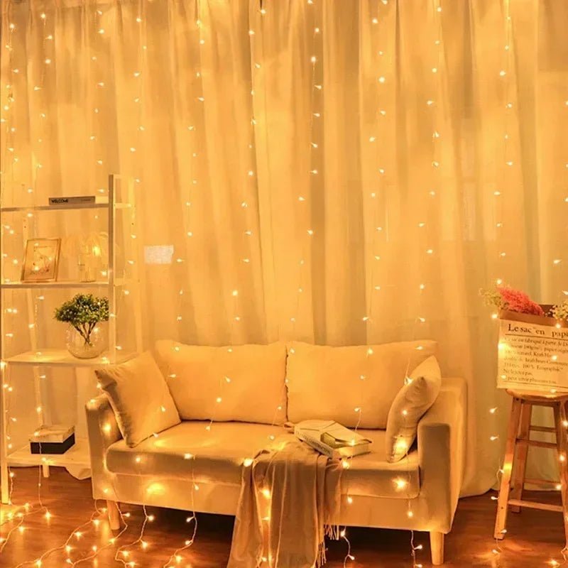 Guirlande lumineuse rideau LED blanc chaud, photo du fournisseur